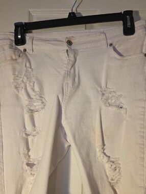 Moschino Women's Distressed Cream-White Jean Shorts